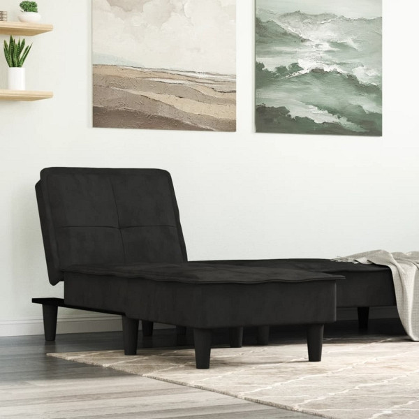 vidaXL Chaiselongue Schwarz Samt, Füllung: Schaumstoff, 352847