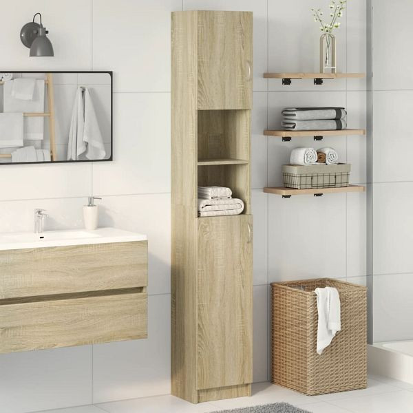 vidaXL Badezimmerschrank Sonoma-Eiche 32x25,5x190 cm Holzwerkstoff, 849606