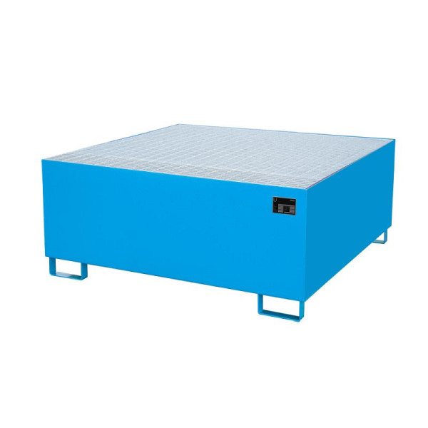 STEIN HGS Auffangwanne AW, für 200-l Fässer oder IBC 1000 Liter, 1000 Liter, RAL 5012 lichtblau, Gesamthöhe 630 mm, lackiert, 1 IBC 1000 Liter, 79185.0003