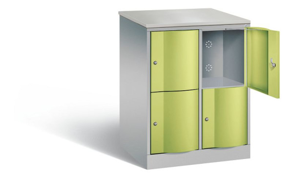 C+P XL-Schließfachschrank Resisto, H1077xB772xT640mm, Farbe: Weißaluminium / Viridingrün, 8472-273 S10060
