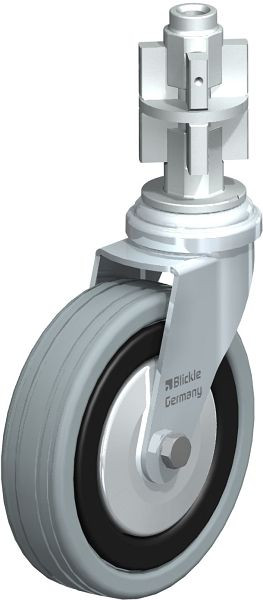 Blickle LRA-VPA 100K-FA-E05 Apparate-Lenkrolle mit Expander, Vollgummi, Grau, 731539