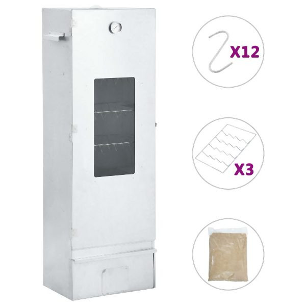 vidaXL Räucherofen mit 1 kg Hackschnitzel 44,5×29×124 cm, 46529