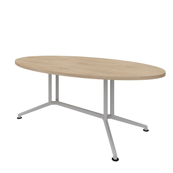 Quadrifoglio Konferenztisch X2, oval, 240x110 cm Farbe: Platte Ulme / Gestell Alufarbig, X2ITO24/1VZG