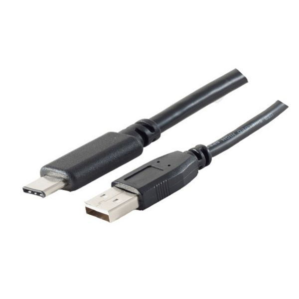 S-Conn USB Kabel 2.0, Typ 3.1 C-Stecker auf Typ 2.0 A-Stecker, Rev 2.0, schwarz, 1,8m, 77143-1.8