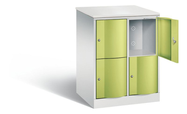 C+P XL-Schließfachschrank Resisto, H1077xB772xT640mm, Farbe: Lichtgrau / Viridingrün, 8472-273 S10041