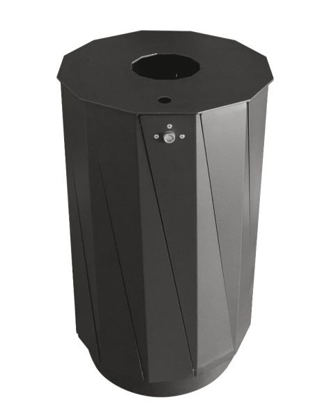 Renner Stand-Abfallbehälter ca. 60 L, inkl. Ascher mit stabiler Deckelscheibe, feuerverzinkt und pulverbeschichtet, anthrazitgrau, 7007-35PB 7016