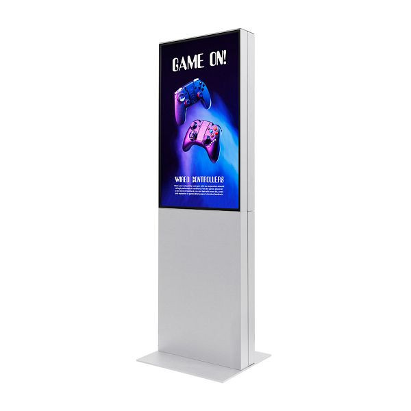 Showdown Displays Digitale Smart Line Infostele doppelseitig 43" mit Samsung-Bildschirm Weiß, DITDTOTEM43C9003ESF