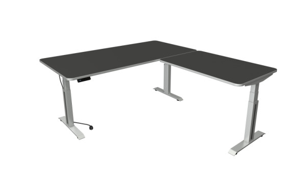 Kerkmann Sitz-/Stehtisch Move Professional, B 2000 x T 1000mm, Anbauelement 1200 x 800mm, elektrisch verstellbar 640-1290mm, anthrazit, Montage, 10013313-1