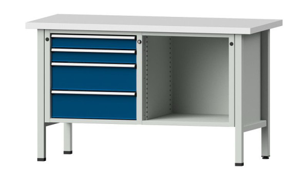 ANKE Werkbänke Kastenwerkbank, Modell 134 V, 1500 x 700 x 890 mm, RAL 7035/5010, KSP 40 mm, 305.037