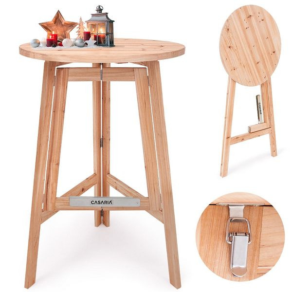 casaria Stehtisch klappbar Ø78cm Massivholz 111cm Höhe, 101676