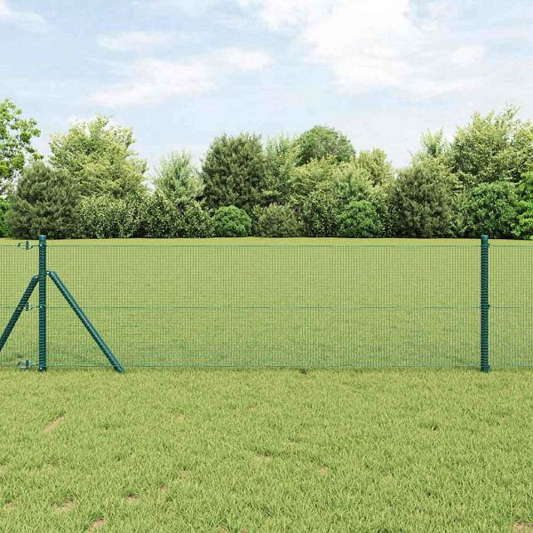 vidaXL Geschweißter Drahtzaun Grün 1,4 x 25 m Stahl, 42005077