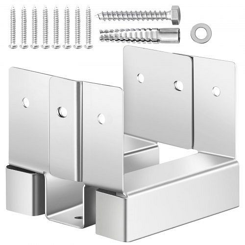 VEVOR Pfostenträger, VE: 10 Stück, Innenmaß 89,6x90,5 mm, Kohlenstoffstahl, für 88,9x88,9 mm Pfosten, 25,4 mm Abstandshöhe, HNTJZ44YC10JREKGG001V0