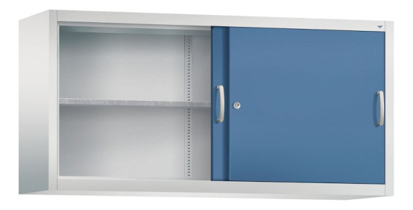 C+P Aufsatzschrank Acurado, H790xB1600xT400mm, Farbe: Lichtgrau / Fernblau, Bügelgriff, 2 OH, 2145-09 S10023