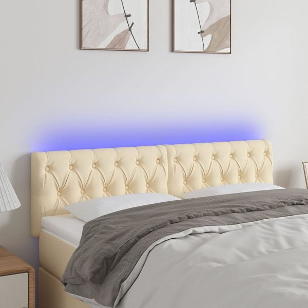 vidaXL LED Kopfteil Creme 160x7x78/88 cm Stoff, 3121959