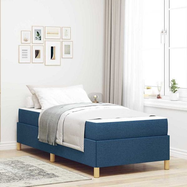 vidaXL Boxspringbett Blau und Weiß 100 x 200 cm der Schaum, 3398919