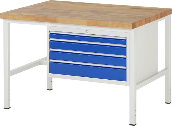 RAU Werkbank Serie 8000 - Modell 8232, B1250 x T900 x H840 mm, Systemunterbau B1245 x T850 x H800 mm, 03-8232A1-129B4S.11