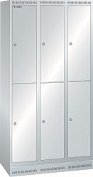 LISTA Garderobenschrank (BxTxH) 900x500x1800mm 3x2 Fächer, glatte Tür, Farbe: Lichtgrau, Zylinderschloss, 94.492.020