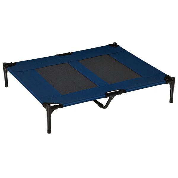 PawHut Hundebett Hundeliege Outdoor Katzenbett Haustierbett Schlafplatz Metall 600D Oxford-Gewebe Blau 91,5 x 76,2 x 18 cm, D1-0239
