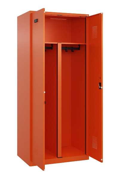 C+P PSA Schwarz-Weiß-Spind Evolo PLUS, 2 Abteile, 1850x800x500mm, 2004/2004, Zylinderschloss, 049002-22P S10050