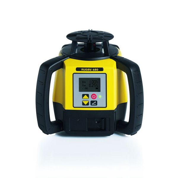 Leica Rugby 680 Laser im Koffer inkl. Alkaline Batterien, Rod-Eye 140 Classic mit Universalklammer, 6006007