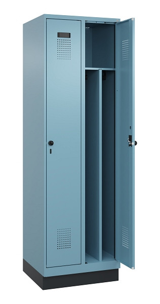 C+P Spind Evolo PLUS, mit Sockel, 2 Abteile, 1950x600x500mm, 0010/0010, Verschluss Drehriegel, 049020-20F S10021