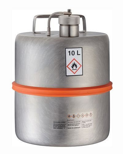 DENIOS Sicherheitsstandgefäß, Edelstahl, mit Schraubkappe, 10 Liter Volumen, 119587