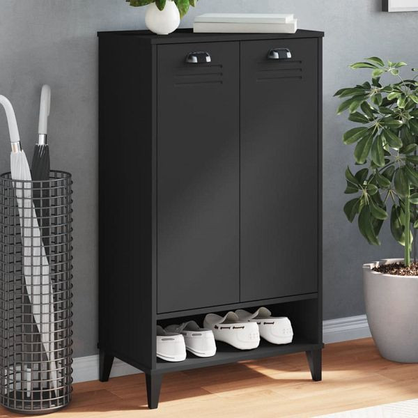 vidaXL Schuhschrank VIKEN Schwarz Holzwerkstoff, 374924