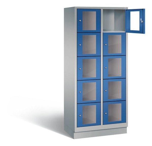 C+P Schließfachschrank Classic, H1800xB810xT500mm, Farbe: Weißaluminium / Enzianblau, 8020A225 S10011