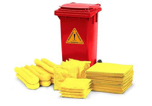 DENSORB Notfall-Set im Rollcontainer B 12, rot, Ausführung Spezial, 270384