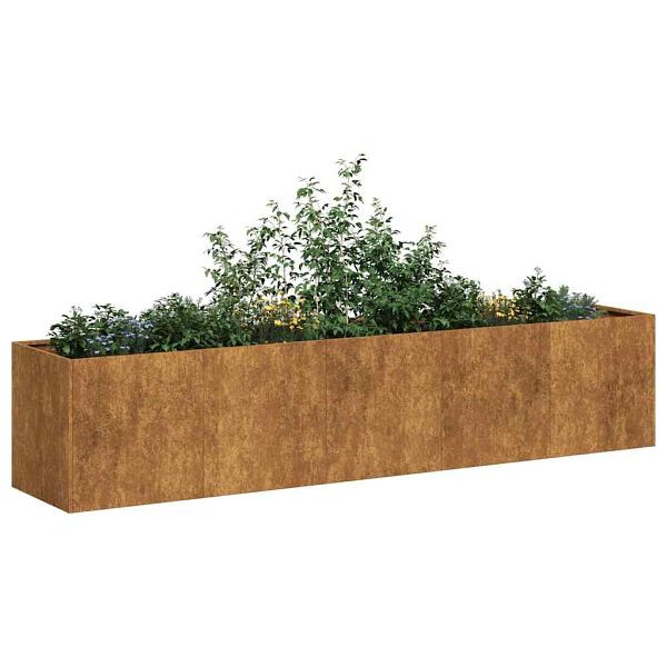 vidaXL Pflanzkübel Rostig 200x40x40 cm Wetterfester Stahl, 860688