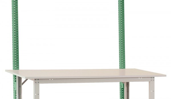Manuflex Aufbausäulen in Resedagrün RAL 6011 für alle PACKPOOL Spezial Packtische, Nutzhöhe 600 mm, AS1663.6011