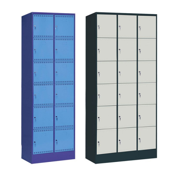 Stein HGS Ladestation -Strength I-, 12 Fächer, 1995 x 610 x 582 mm, 2 Anschlusskabel, (2 Steckdosen benötigt), taubenblau/hellblau, 36370-01
