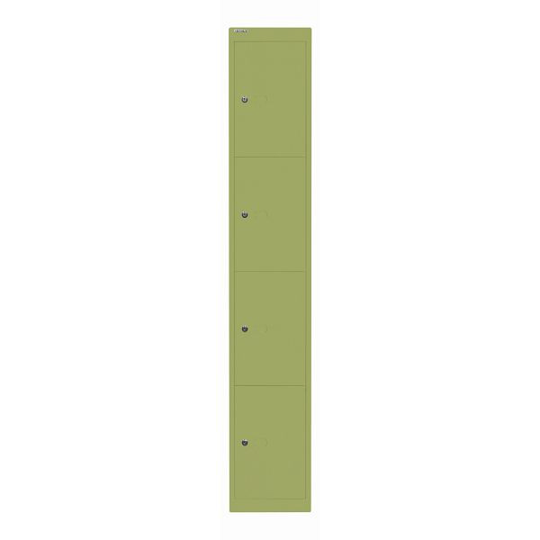 Bisley Schließfachschrank Office, 4 Fächer, Tiefe 457 mm, 604 grün, CLK184604