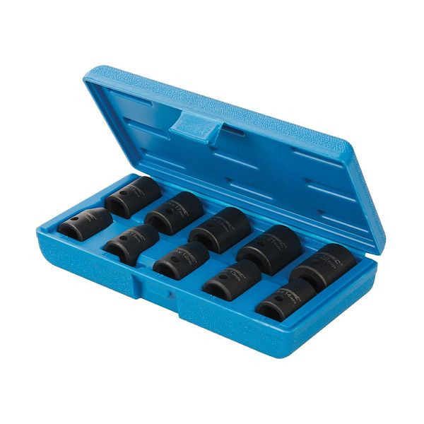 Silverline Schlagschrauber-Steckschlüssel, 1/2-Zoll-Antrieb, 6-kant, metrisch, 10-tlg. Sa, 10–22 mm, 970814