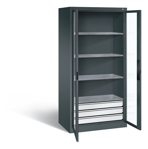 C+P Werkzeugschrank Acurado, H1950xB930xT600mm, Farbe: Anthrazitgrau, Muldengriff, 8922-5532 S10001