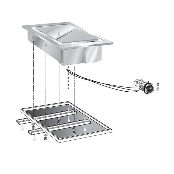 Gastro-Inox drop-in Grillplatte mit Backfläche aus Edelstahl, 40cm, 160.529