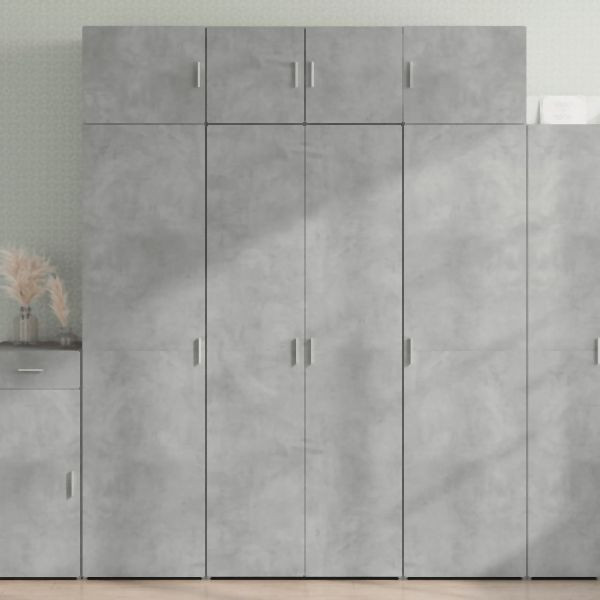 vidaXL Hochschrank Betongrau 80x42,5x225 cm Holzwerkstoff, 3281353