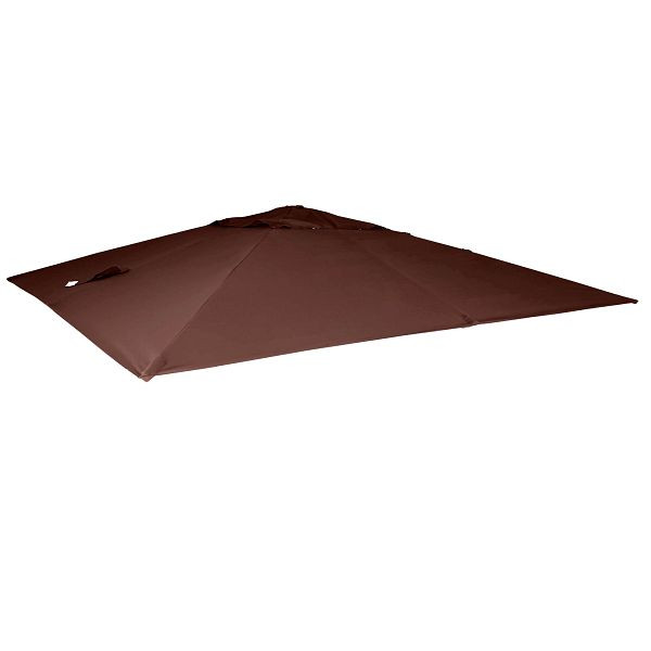 Mendler Ersatz-Bezug für Luxus-Ampelschirm HWC-A96, Sonnenschirmbezug Ersatzbezug, 3x3m (Ø4,24m) Polyester 2,7kg, braun, 76823