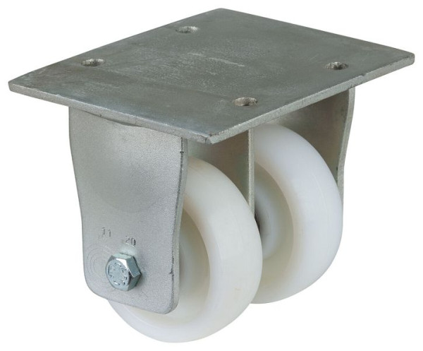 BS Rollen Schwerlastdoppelrolle, Rad-Breite 2x37 mm, Rad-Ø 100 mm, Tragfähigkeit 800 kg, Lauffläche/Radkörper Kunststoff, Kugellager, S110.B15.100