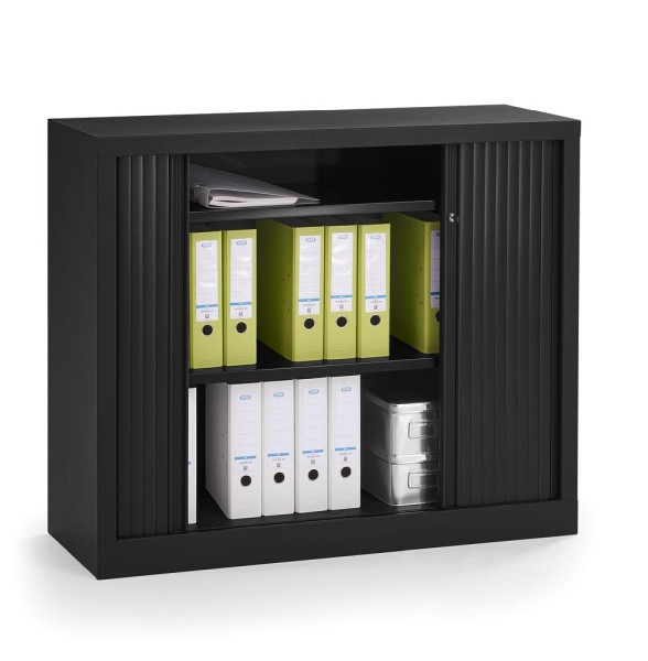 Deskin Rollladenschrank, Schwarz, 1000 x 430 x 1000 mm, 331000