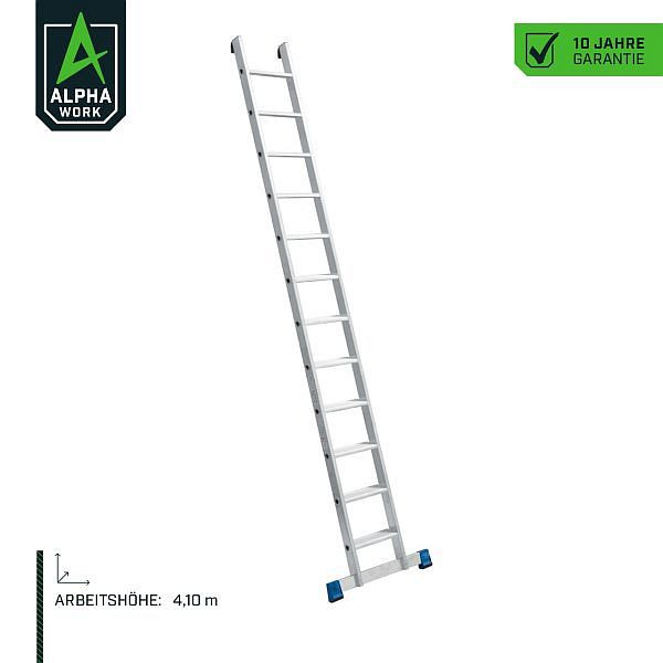 Alpha Work Stufen-Anlegeleiter, einteilig, 12 Stufen, 80313