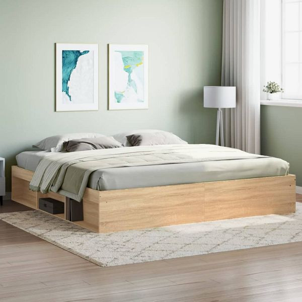 vidaXL Bettgestell Sonoma-Eiche 200x200 cm, Top-Qualität, 3203889