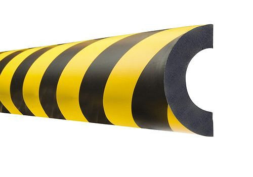 DENIOS Rohrschutz Bogen 135, selbstklebend, Länge 1 m, für Rohr-Ø 70-100 mm, 129668