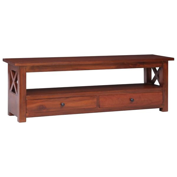 vidaXL TV-Schrank Braun 115x30x40 cm Massivholz Mahagoni, 337080