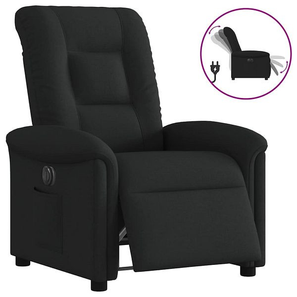 vidaXL Relaxsessel Elektrisch Schwarz Stoff, 3303236, 8721102962189