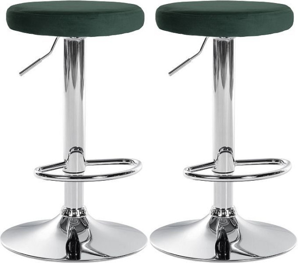 CLP Barhocker Ponte Samt chrom, grün, VE: 2 Stück, 323466