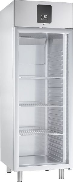 KBS Edelstahl-Gewerbekühlschrank KU 722 G GN 2/1 mit Glastür, Türanschlag rechts, 169722