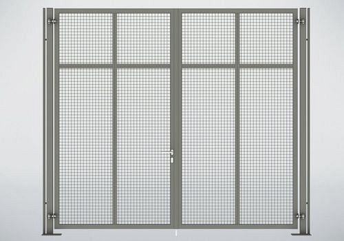 TTS Trennwandsystem 9200, Doppelflügeltor, B 4000, H 2950 mm, staubgrau, 285327
