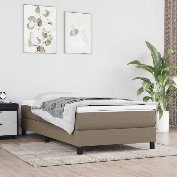 vidaXL Bettgestell Taupe 90x200 cm Stoff, Material: Stoff (100% Polyester), Sperrholz, Holzwerkstoff, 3120488