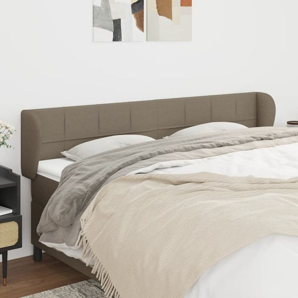 vidaXL Kopfteil mit Ohren Taupe 163x23x78/88 cm Stoff, 3117154